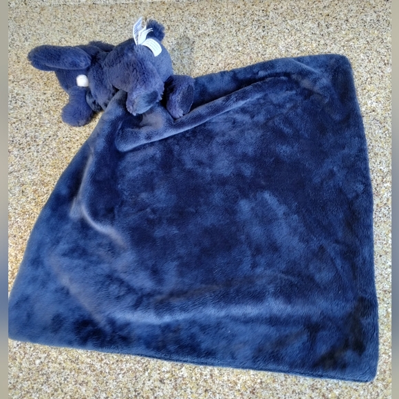 -Jellycat Bashful navy blue elephant Soft Baby Security Blanket Lovey - Picture 4 of 14